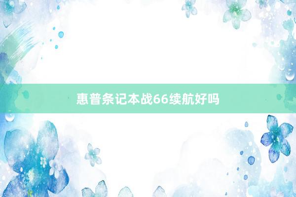 惠普条记本战66续航好吗