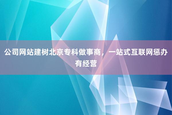 公司网站建树北京专科做事商，一站式互联网惩办有经营